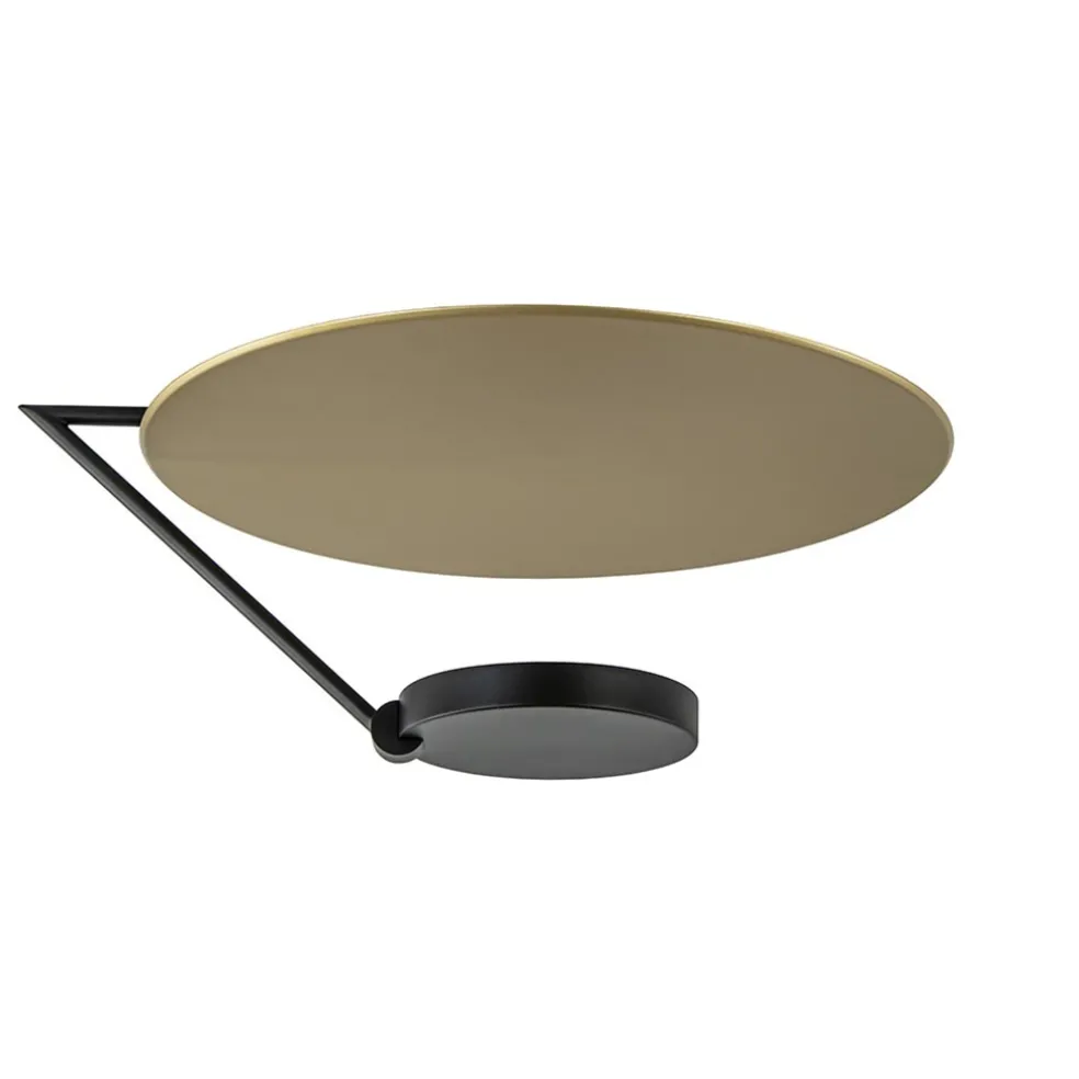 Grote LED plafondlamp zwart/goud indirect licht