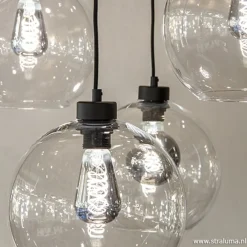 Grote 8-lichts multipendel/ hanglamp met helder glas