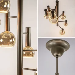 Grote 7-lichts Vide hanglamp brons