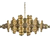 Grote ovale hanglamp Blow mat brass