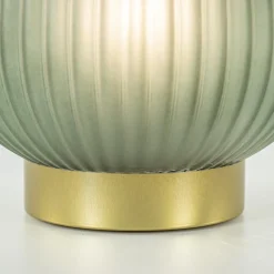 Grote tafellamp op batterij Tajera donker groen/goud