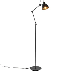 Grote vloerlamp retro mat zwart verstelbaar