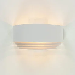 Half ronde wandlamp wit met goud