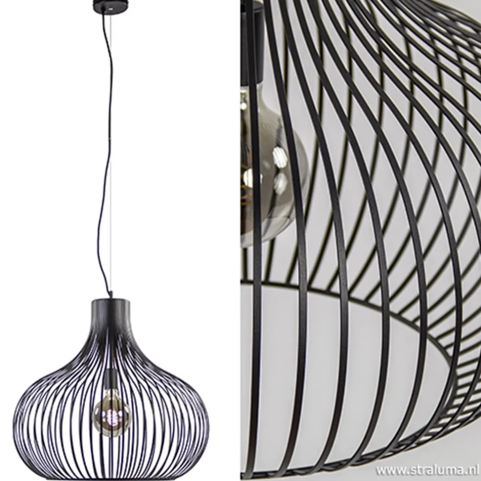 Hanglamp Aglio draad zwart 60cm