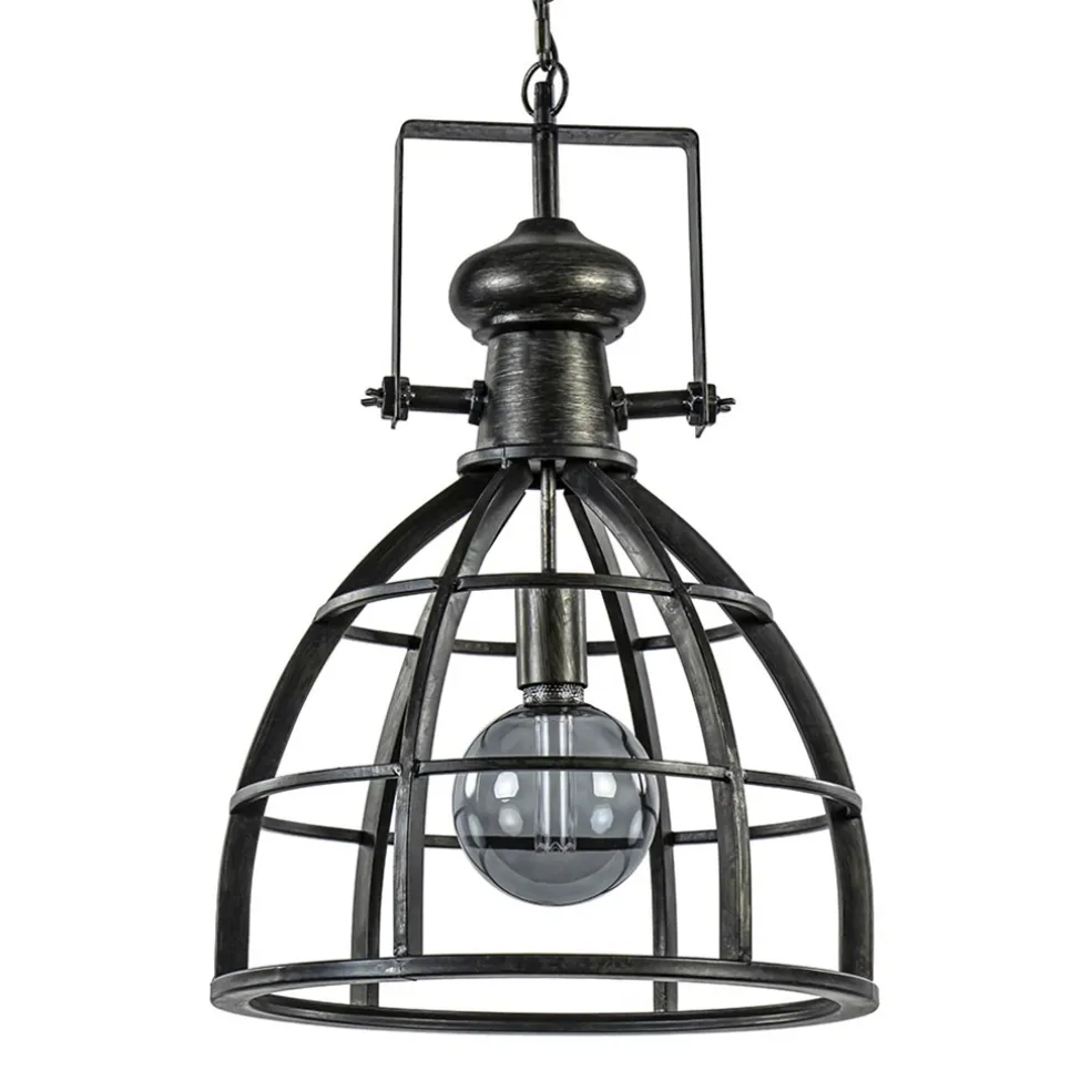 Hanglamp Amy zwartstaal industrieel