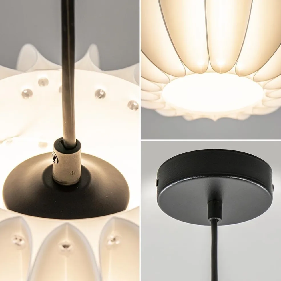 Hanglamp Arena 1L 30cm zwart/kap wit