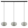 Hanglamp Arena 3L op balk zwart/kap wit