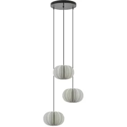 Hanglamp Arena 3L rond zwart/kap wit