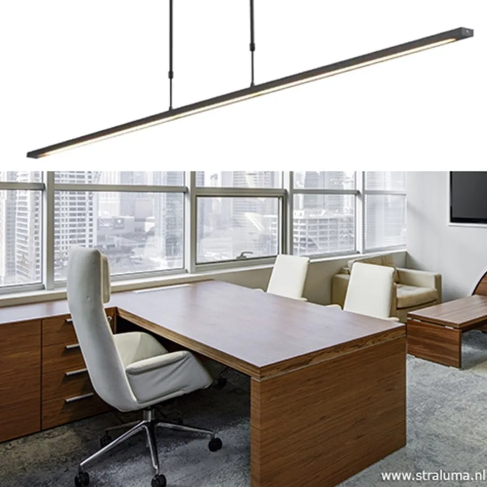 Hanglamp balk zwart 160cm direct led