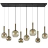 Hanglamp Bella 8L zwart/brons/smoke mix