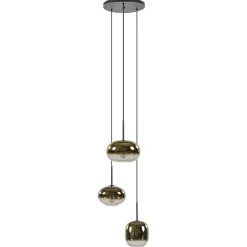 Hanglamp Bellini 3L zwart+gradient gold