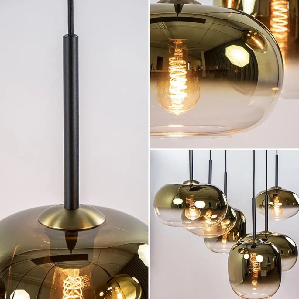Hanglamp Bellini 6L zwart/gradient gold