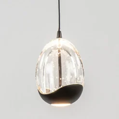 Hanglamp Black Egg 5L rond zwart/helder