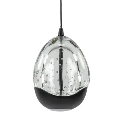Hanglamp Black Egg 1L zwart/helder glas