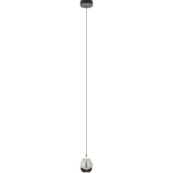 Hanglamp Black Egg 1L zwart/helder glas