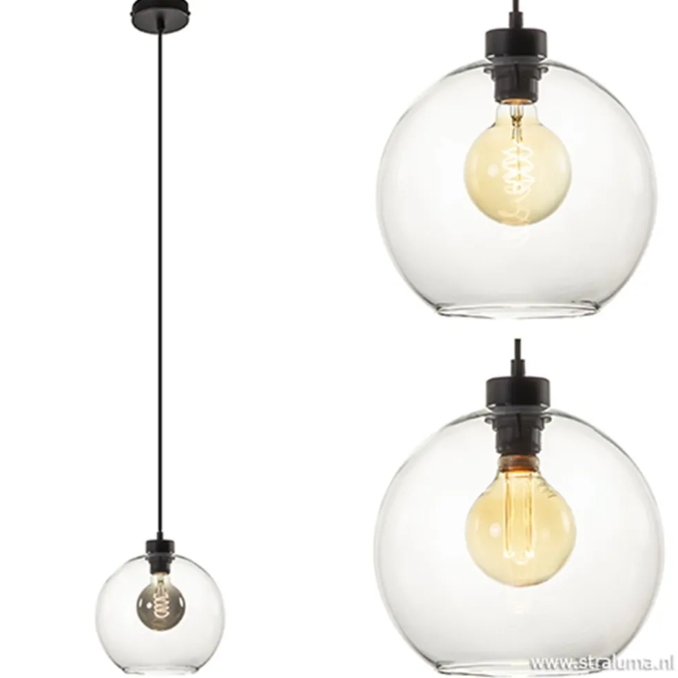 Hanglamp bol helder glas 25cm