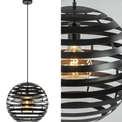 Hanglamp bol zwart 40cm