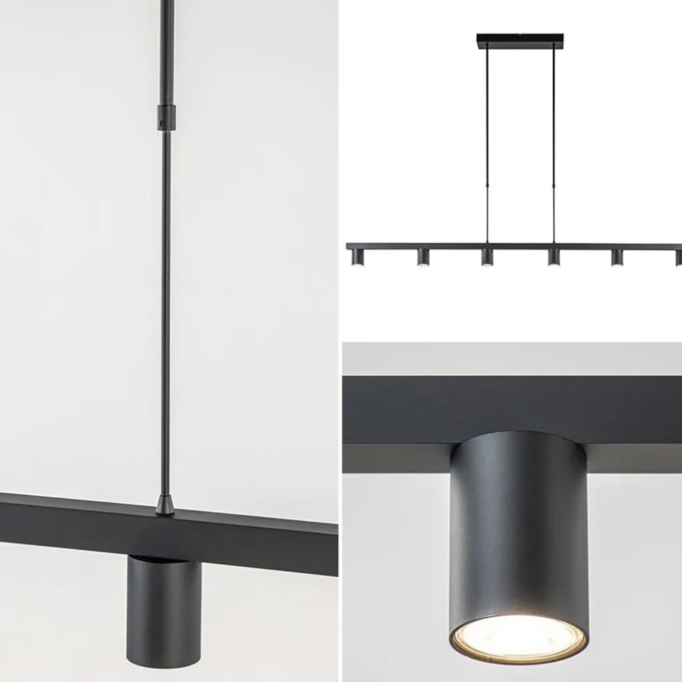 Hanglamp Bounce 6L 160cm zwart