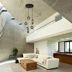 Hanglamp Bounty 5L rond zwart/matgoud