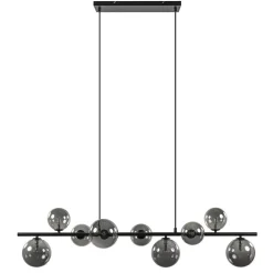 Hanglamp Calcio 9l zwart + smoke glas