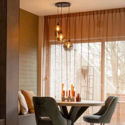 Hanglamp Cambio 3L rond zwart smoke glas