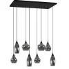 Hanglamp Cambio 8L zwart + smoke glas