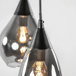 Hanglamp Cambio 8L zwart + smoke glas