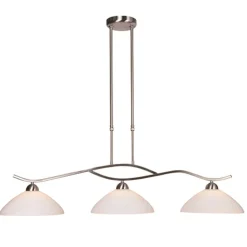 Hanglamp Capri staal glas eettafel