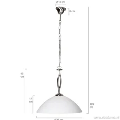 Hanglamp Capri staal/glas woonkamer