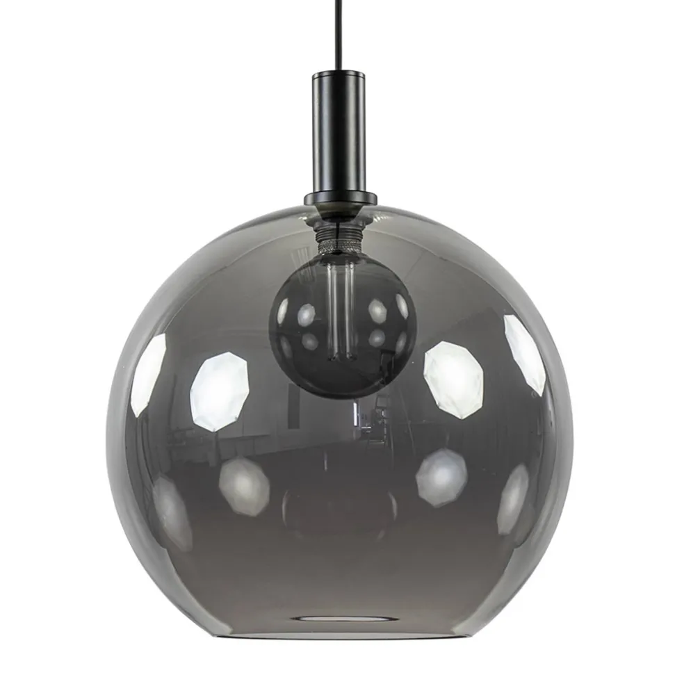 Hanglamp Chandra 1L zwart + glas 40cm