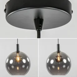 Hanglamp Chandra 1L zwart + glas 40cm