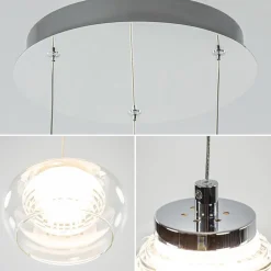 Hanglamp chroom/helder glas 3-lichts