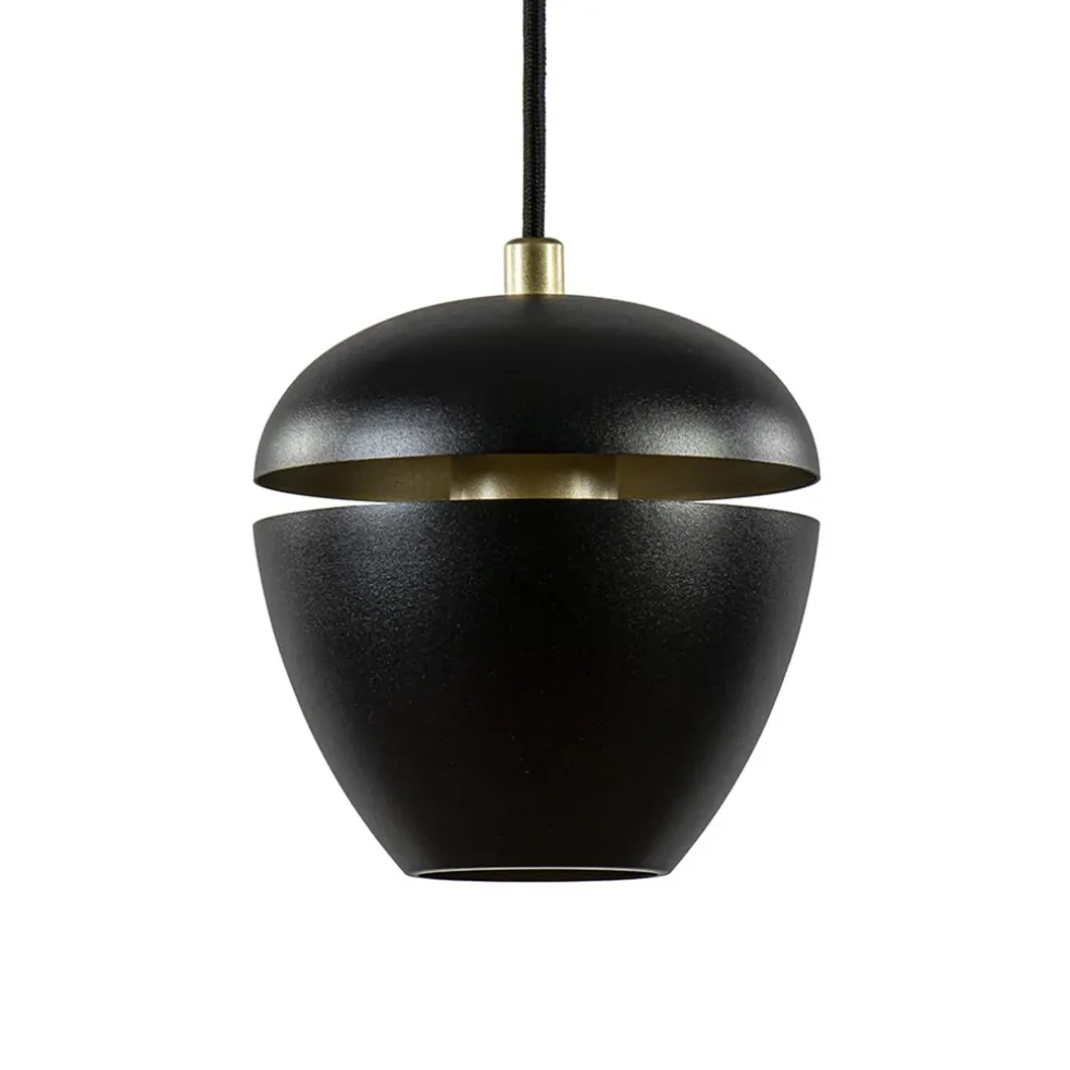 Hanglamp Claire 1L zwart/matgoud