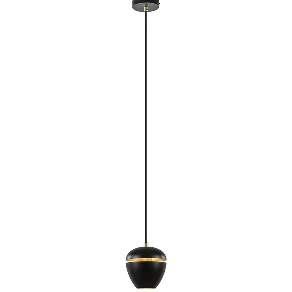 Hanglamp Claire 1L zwart/matgoud