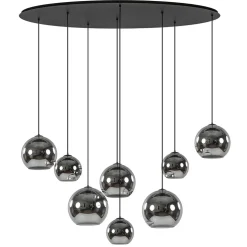 Hanglamp Fantasy Globe 8L zwart+smoke