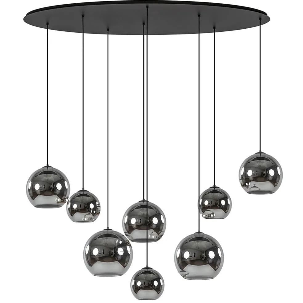 Hanglamp Fantasy Globe 8L zwart+smoke