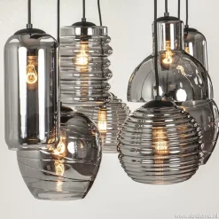 Hanglamp Fantasy 8L zwart + smoke glas mix