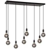 Hanglamp 8L plaat 110cm zwart ex.e27 lb