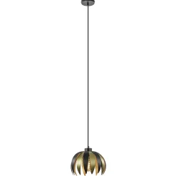 Hanglamp leaves mat zwart met goud