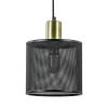 Hanglamp mat zwarte kap cilinder met goud