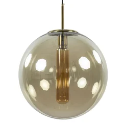 Hanglamp Medina satin gold/amber glas 40cm