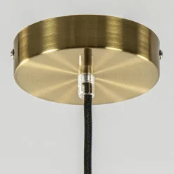 Hanglamp Medina satin gold/amber glas 40cm