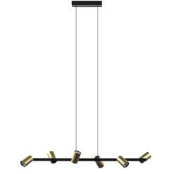 Hanglamp met spots 6-lichts zwart/goud