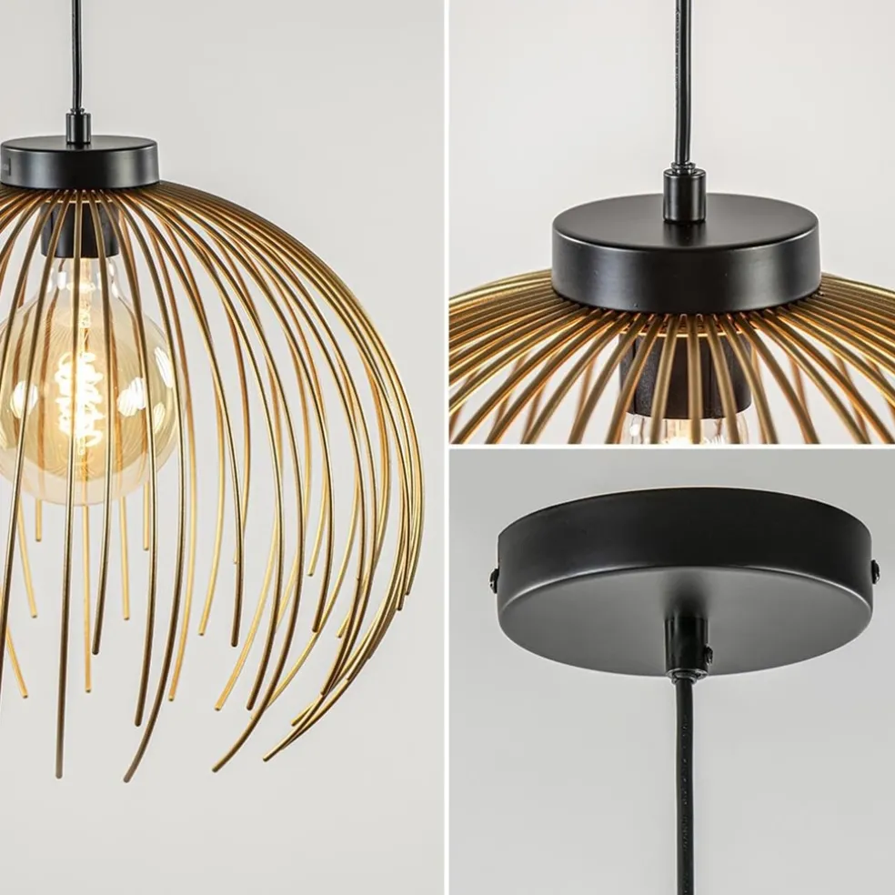 Hanglamp Nest matgoud/zwart