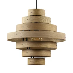 Hanglamp Oaknut hout 7 ringen
