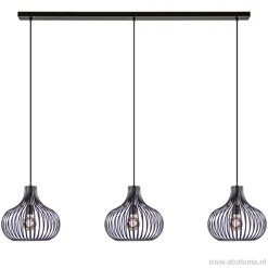 Hanglamp Onion 3L draad zwart