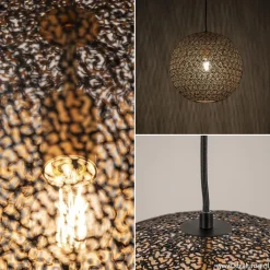 Hanglamp Oronero bol zwart/goud 50cm