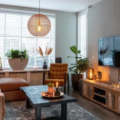 Hanglamp Oronero bol zwart/goud 50cm