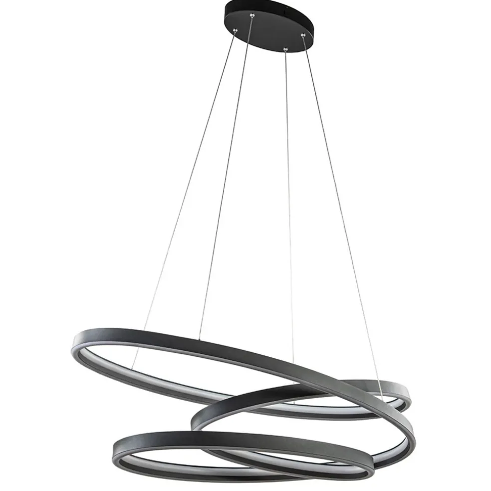 Hanglamp ovale ringen mat zwart