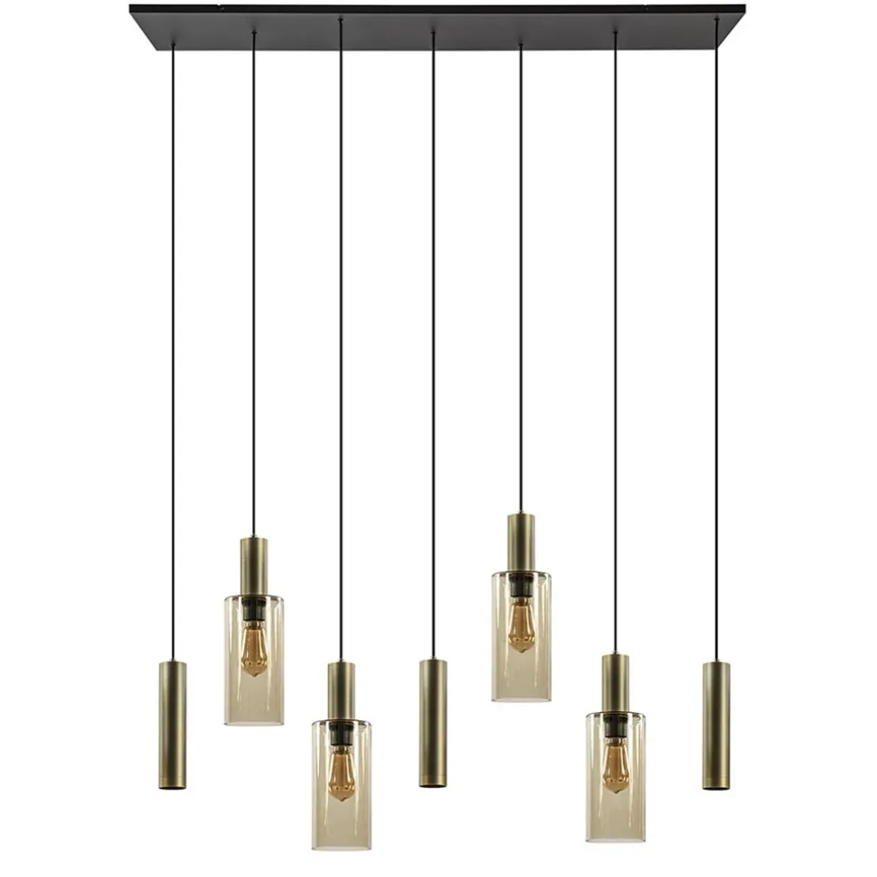 Hanglamp Perugia 7L brons/zwart